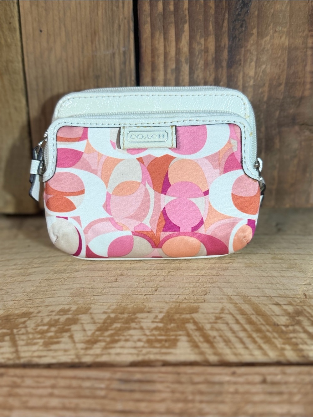 Coach Daisy Kaleidoscope Zip Card Wallet 🌸✨👜